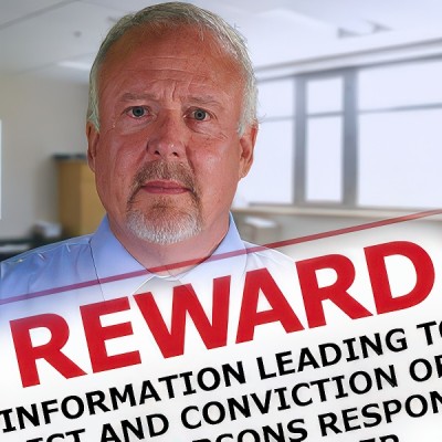 COP offers reward in Miller murder Excerpt of a reward flyer and a Man with receding gray hair and gray mustache and goatee